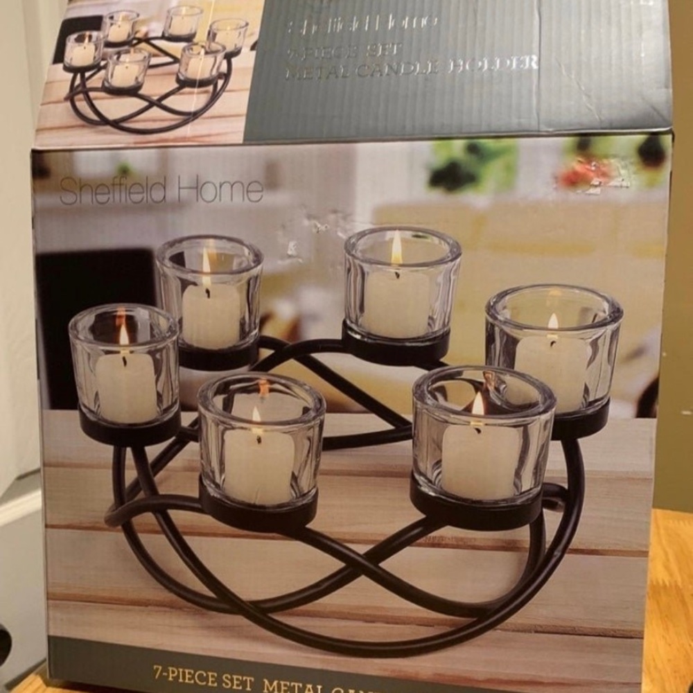 7 Piece Metal Candle Holder